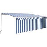 Tenda na ručno uvlačenje s roletom 4,5 x 3 m plavo-bijela | Eponuda.com