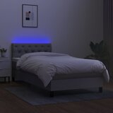 Krevet box spring s madracem LED svjetlosivi 80x200 cm tkanina | Eponuda.ba