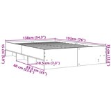  Okvir kreveta siva boja hrasta 135 x 190 cm konstruirano drvo | shoptok.hr