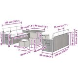  Vrtna sedežna garnitura z blazino 9 pcs Siva, (5000144219) | Shoptok.si