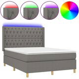  Krevet box spring s madracem LED tamnosivi 140x200 cm tkanina | shoptok.hr