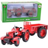 Metal Farm Tractor With Trailer Red 1:18 | shoptok.hr