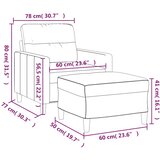  Fotelja s tabureom krem 60 cm od tkanine | shoptok.hr