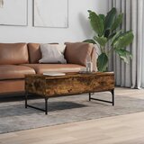  Stolić za kavu dimljena boja hrasta 100x50x40 cm drvo i metal | shoptok.hr