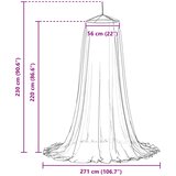  Mreža za komarce za krevet 3 kom. 156 mesh Crna ⌀56 x 220 cm | shoptok.hr