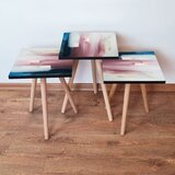 Hanah home 3Shp95 - navy blue navy bluepinkwhite nesting table (3 pieces) | ePonuda.com