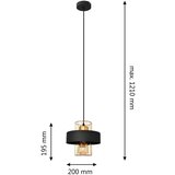  Luster na sajli VOLTA 1xE27/15W/230V crna/ružičasto zlato | Eponuda.com