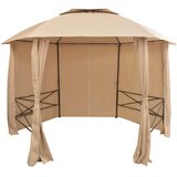 Vrtni šator/paviljon sa zavjesama šesterokutni 360 x 265 cm | shoptok.hr