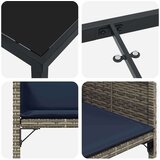  Vrtni set za objed s jastukom 5 pcs Siva Poli ratan | shoptok.hr