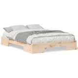 vidaXL Posteljni okvir Rjava 120 x 200 cm Trdna borovina | Shoptok.si