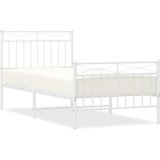  Metalni okvir kreveta uzglavlje i podnožje bijeli 90 x 200 cm | shoptok.hr