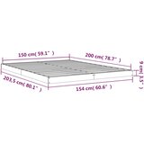 Okvir kreveta bijeli 150 x 200 cm bračni od masivne borovine | Eponuda.com