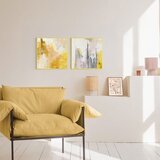 Malerifabrikken Tiskane/z ročno naslikanimi elementi slike v kompletu 2 ks z okvirjem/na platnu 41,5x41,5 cm New Age Yellow – | Shoptok.si
