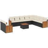  The Living Store Vrtna sedežna garnitura 11-delna z blazinami črn poli ratan - Vrtna Sedežna Garniture, (21452506) | Shoptok.si