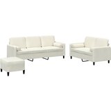  3-dijelni set sofa s jastucima krem baršunasti | shoptok.hr