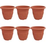 Okrugla saksija za cveće 6 pcs Crvena cigla Ø 26 x 21.5 cm - Crvena cigla Ø 22 x 18 cm 6 | shoptok.hr