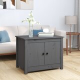 vidaXL Klubska mizica siva 71x49x55 cm trdna borovina Cene