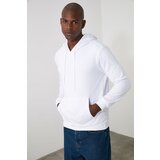Trendyol White Men's Back PrintEd Hooded Sweatshirt  cene