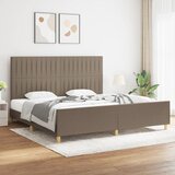  The Living Store Posteljni okvir z vzglavjem taupe 200x200 cm blago - Posteljni Okvir Z Vzglavjem, (21444435) Cene