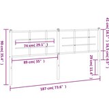 vidaXL Metalno uzglavlje bijelo 180 cm | shoptok.hr