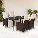 vidaXL 5-dijelni vrtni bistro set od poliratana s jastucima smeđi | shoptok.hr