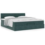 vidaXL Otomanski posteljni okvir z vzmetnico temno zelena 180x200cm | Shoptok.si