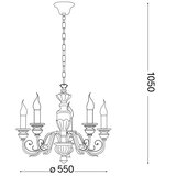 Ideal Lux luster na lancu firenze 5xE14/40W/230V prečnik 55 cm bela/zlatna | Eponuda.com