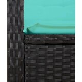 Vrtni naslonjač s jastucima crni od poliratana Crna 104 x 59 x 93 cm | Shoptok.si