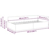 vidaXL Kotna postelja Modra 80 x 200 cm Tkanina in oblikovan les | Shoptok.si