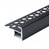 Mitea Lighting aluminijumski profil za led trake crni 22x40x2000mm za pločice/stepenice sa difuzorom 2m MA06-C | Eponuda.com