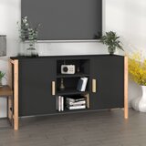 vidaXL Komoda črna 107x38x60 cm inženirski les Cene