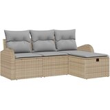  Sjedeća garnitura za vrt 4 kom. Bež poliratan 179 x 117 x 85 cm | shoptok.hr