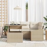  Sjedeća garnitura za vrt s jastukom Podesiva 5 pcs Bež i krema | Eponuda.com
