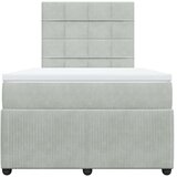 vidaXL Box spring postelja z vzmetnico svetlo siva 120x190 cm žamet | Shoptok.si