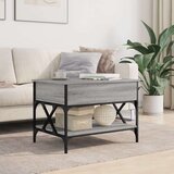  Stolić za kavu siva boja hrasta 70x50x50 cm od drva i metala | shoptok.hr