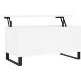 Maison Chic Klubska mizica - kavna mizica - Nizka mizica bela 90x44,5x45 cm inženirski les, (21754226) Cene