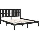  Posteljni okvir črn iz trdnega lesa 150x200 cm 5FT, (20788143) | Shoptok.si