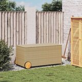  Škatla za shranjevanje s kolesi mešano bež 190L PE ratan | Shoptok.si