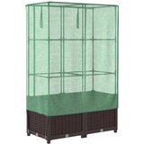 vidaXL Visoka greda s prevleko za rastlinjak videz ratana 80x40x138 cm | Shoptok.si