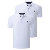 Dewberry DUO SET T8561 MENS TSHIRT-WHITE-WHITE Cene