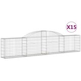  Lučne gabionske košare 15 kom 300x30x60/80 cm pocinčano željezo | shoptok.hr