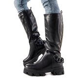 Gemre Black ankle boots with chain Cognac | Shoptok.si