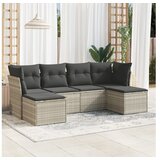 vidaXL 6-dijelni set vrtnih sofa od poliratana s jastucima svjetlosivi | shoptok.hr