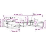  Set vanjskih sofa 6 kom. Prirodna i krem Smeđa 325 x 162,5 x 73 cm | shoptok.hr