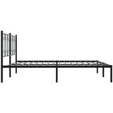  Metalni okvir za krevet s uzglavljem crni 193x203 cm | shoptok.hr