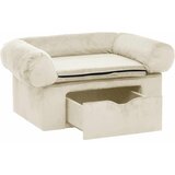 SOFA za pse s ladicom krem 75 x 50 x 38 cm plišana | shoptok.hr