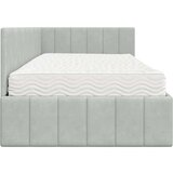 vidaXL Kotna postelja z vzmetnico Svetlo siva 100 x 200 cm Žamet | Shoptok.si