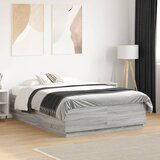 Maison Chic Posteljni okvir - Dvoposteljna postelja - Zakonska postelja siva sonoma 135x190 cm inženirski les-J15176, (21768032) | Shoptok.si