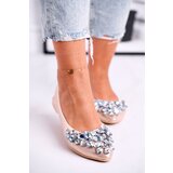 Boto Leather Ballerinas With Decorative Stones Gold Crystal | Shoptok.si