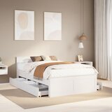 vidaXL Posteljni okvir brez vzmetnice z vzglavjem 120x200 cm borovina | Shoptok.si
